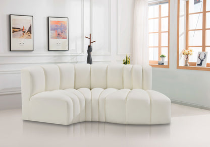 Arc - Faux Leather 3 Piece Modular L-Shaped Sofa