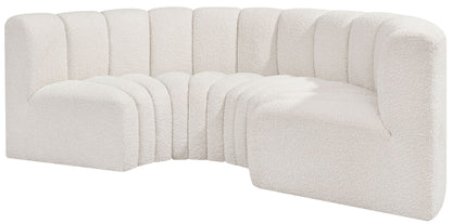 Arc - Boucle Fabric 4 Piece U-Shaped Modular Sofa