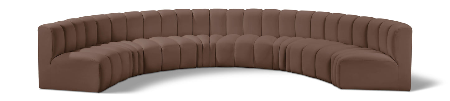 Arc - Faux Leather 8 Piece U-Shaped Modular Sofa