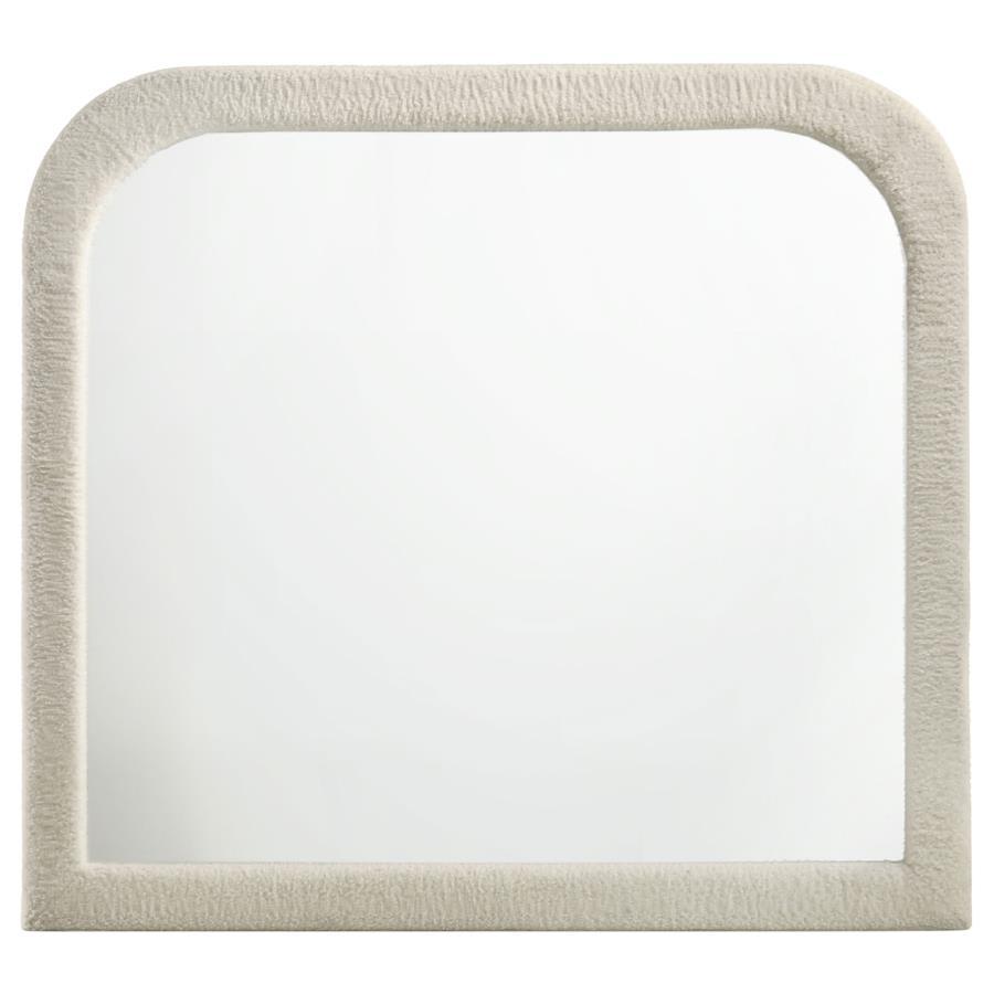 Sonya - Upholstered Bedroom Dresser Mirror - Ivory