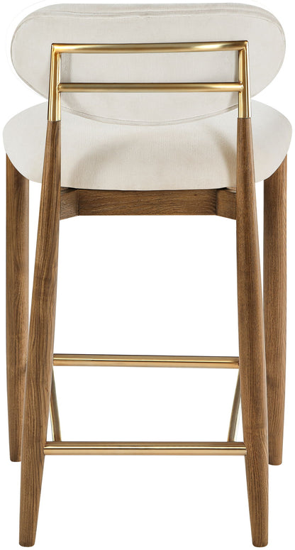 Riccio - Fabric Stool - Walnut Frame