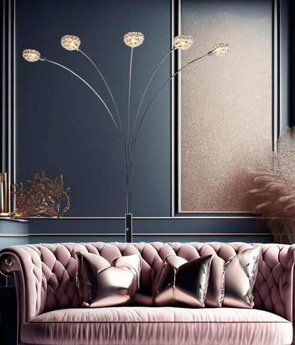 Lámpara de pie media luna - Negro