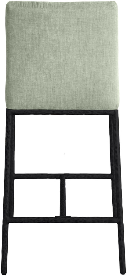 Reeves - Chenille Fabric Upholstered Counter Stool (Set of 2) - Black Base