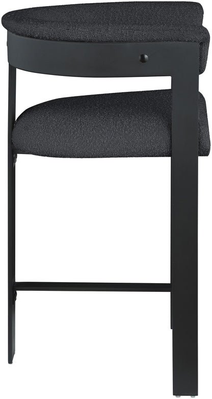 Romeo - Boucle Counter Stool With Black Base (Set of 2)