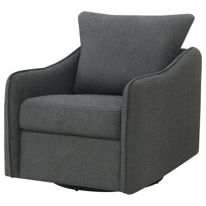 Madia - Silla planeadora giratoria tapizada Boucle - Gris carbón