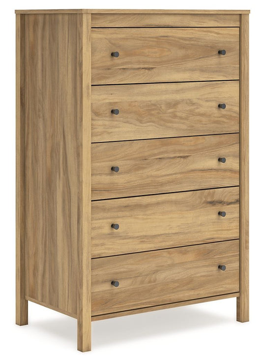 Bermacy - Light Brown - Five Drawer Chest