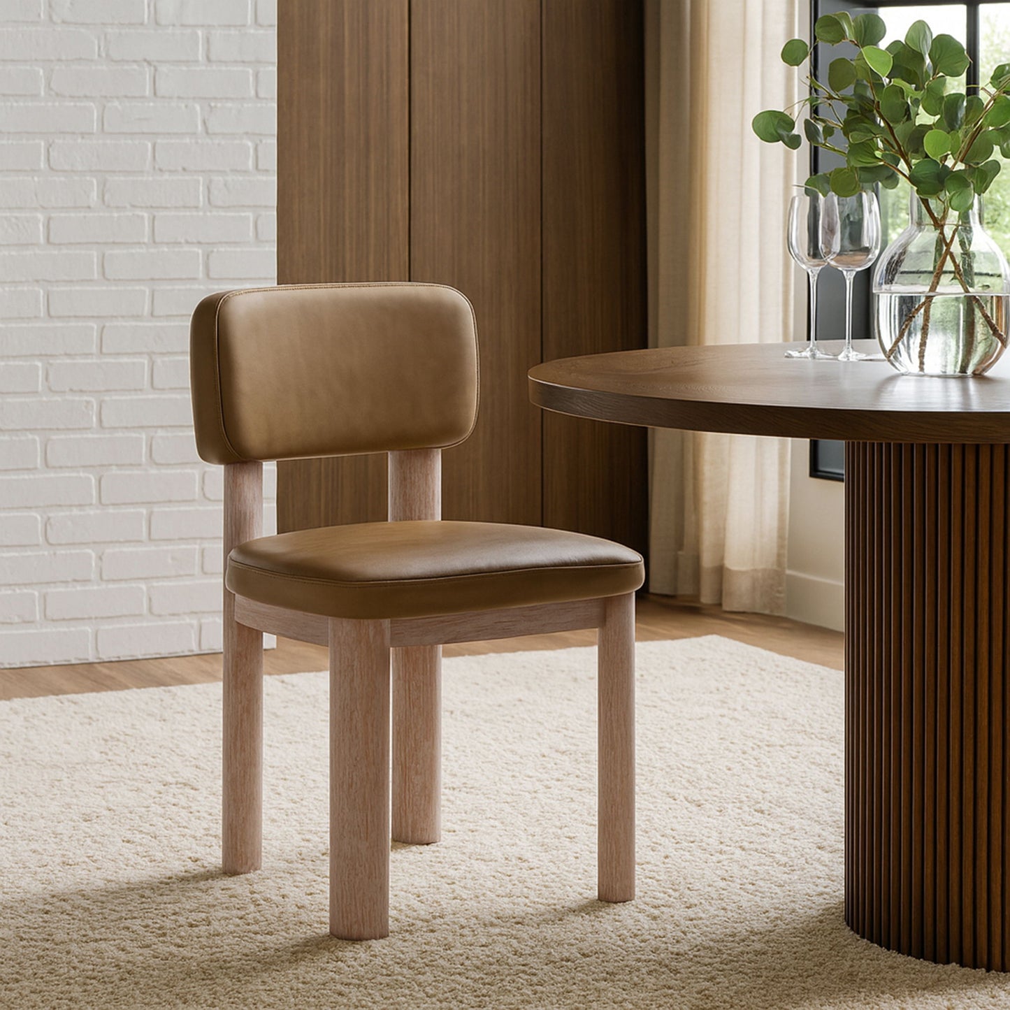 Paloma - Vegan Leather Upholstered Dining Chair (Set of 2) - Tan