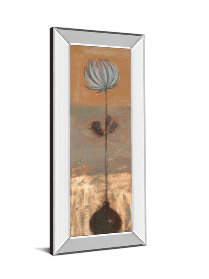 Solitary Flower I By Norman Wyatt - Mirror Framed Print Wall Artt - Light Brown