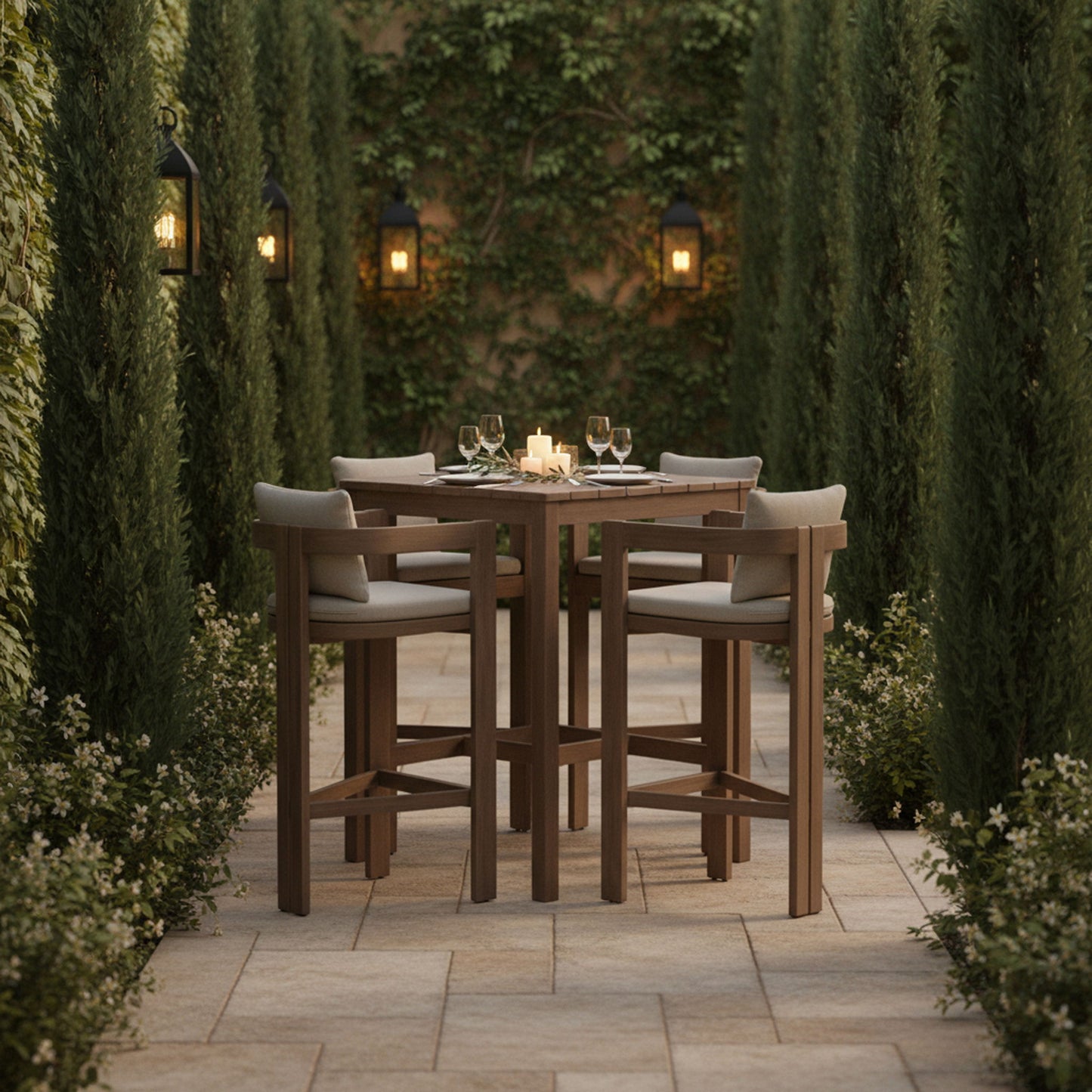 Newport - Water Resistant Fabric Upholstered Outdoor Patio Bar Stool