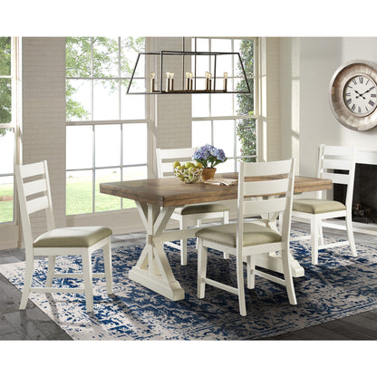 Park Creek - Rectangle 5 Piece Dining Set-Table And Four Chairs - Cottage White Finish