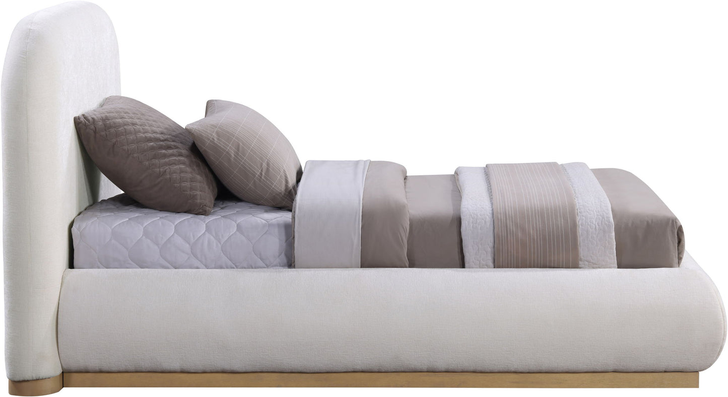 Vaughn - Chenille Bed With Natural Base