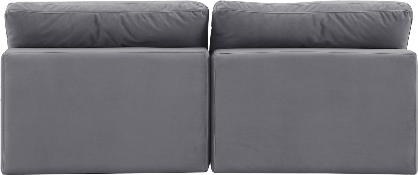 Comfy - Velvet Modular Armless Sofa 2 Seats