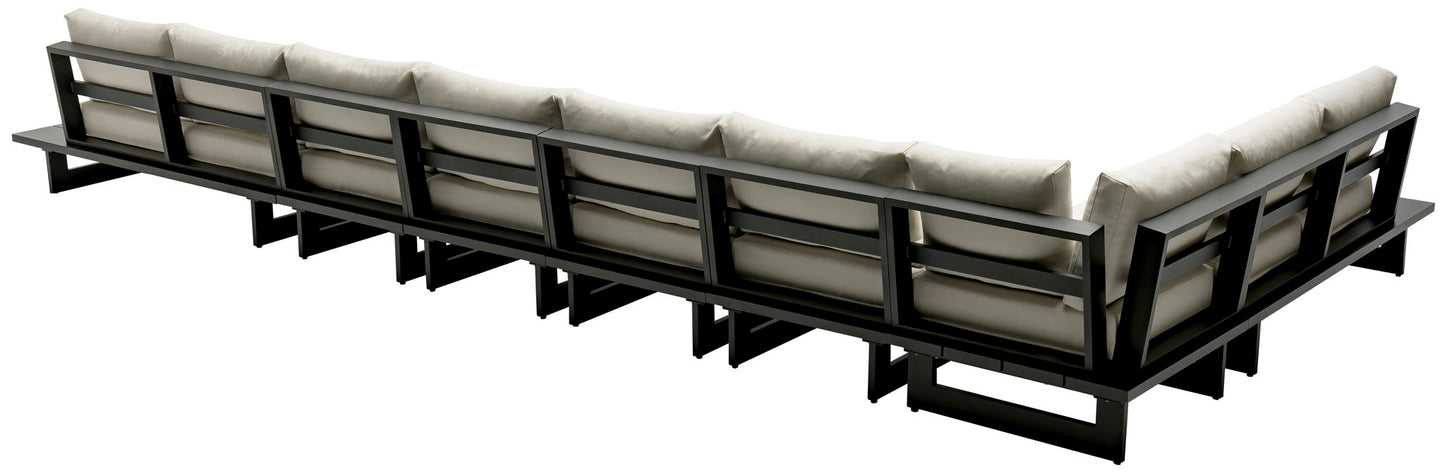 Maldives - 7 Piece Water Resistant Outdoor Patio Modular Sectional With Gray Base