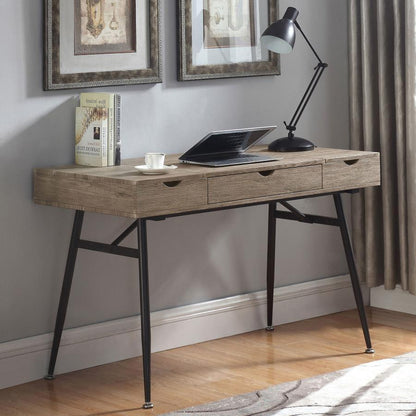 Rafael - 1-Drawer Desk With Storage - Rustic Driftwood