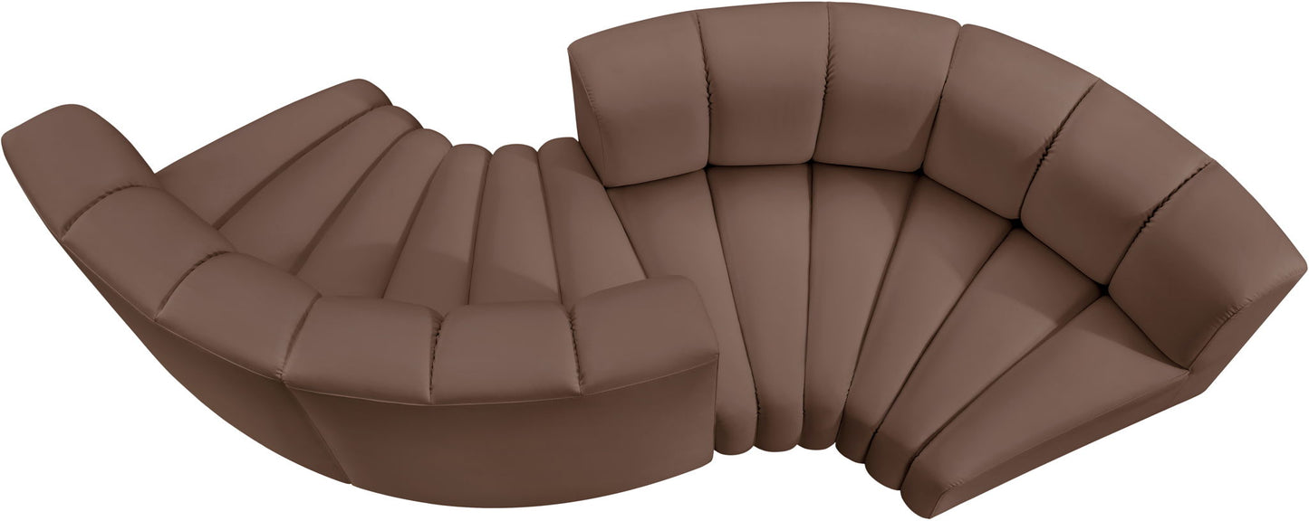 Arc - Faux Leather 4 Piece Curved Modular Sofa
