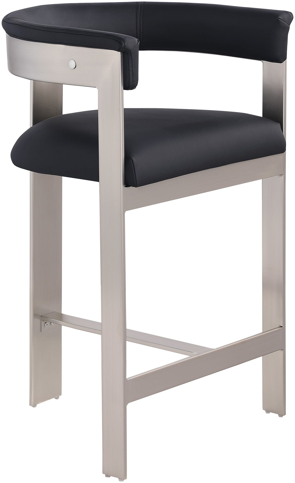 Romeo - Faux Leather Counter Stool With Silver Base (Set of 2)