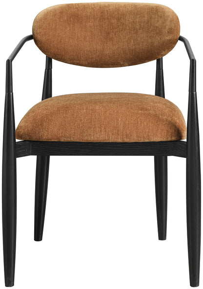 Riccio - Fabric Dining Arm Chair (Set of 2) - Black Frame