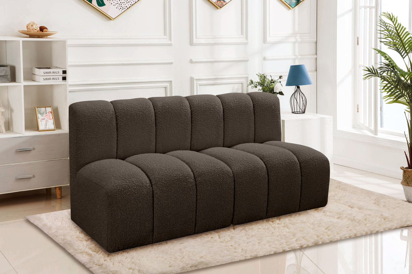 Arc - Boucle Fabric 2 Seats Modular Sofa