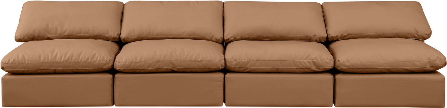 Indulge - Faux Leather 4 Seat Modular Armless Sofa