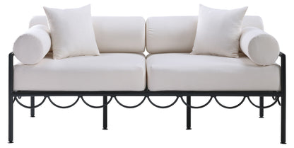 Portofino - Resilient Water Repellent Fabric 69.75" Upholstered Outdoor Patio Loveseat