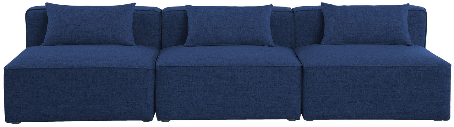 Cube - Linen Modular 3 Seat Armless Sofa