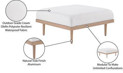 Laguna - Resilient Water Resistant Fabric Upholstered Outdoor Patio Modular Ottoman