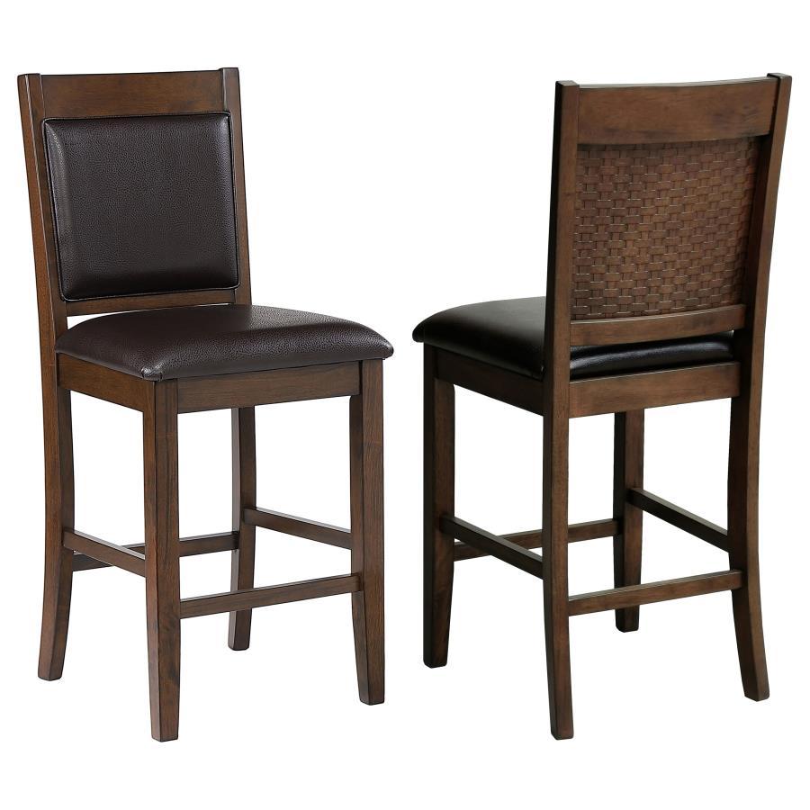 Dewey - Upholstered Counter Chair (Set of 2) - Walnut