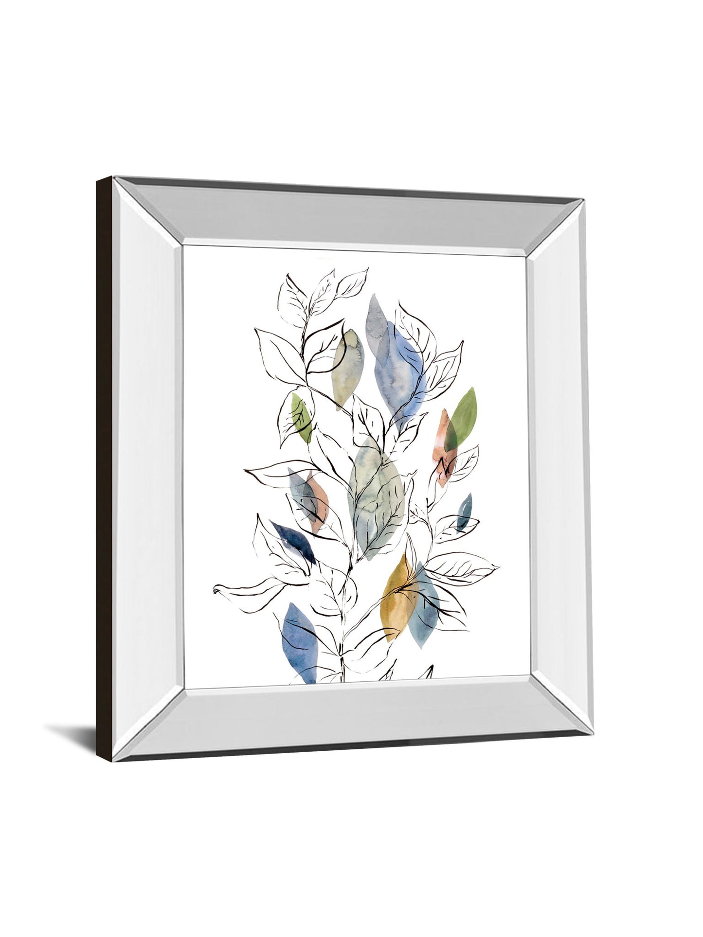 Spring Leaves Il By Meyers, R. - Mirror Framed Print Wall Art - White