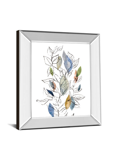 Spring Leaves Il By Meyers, R. - Mirror Framed Print Wall Art - White