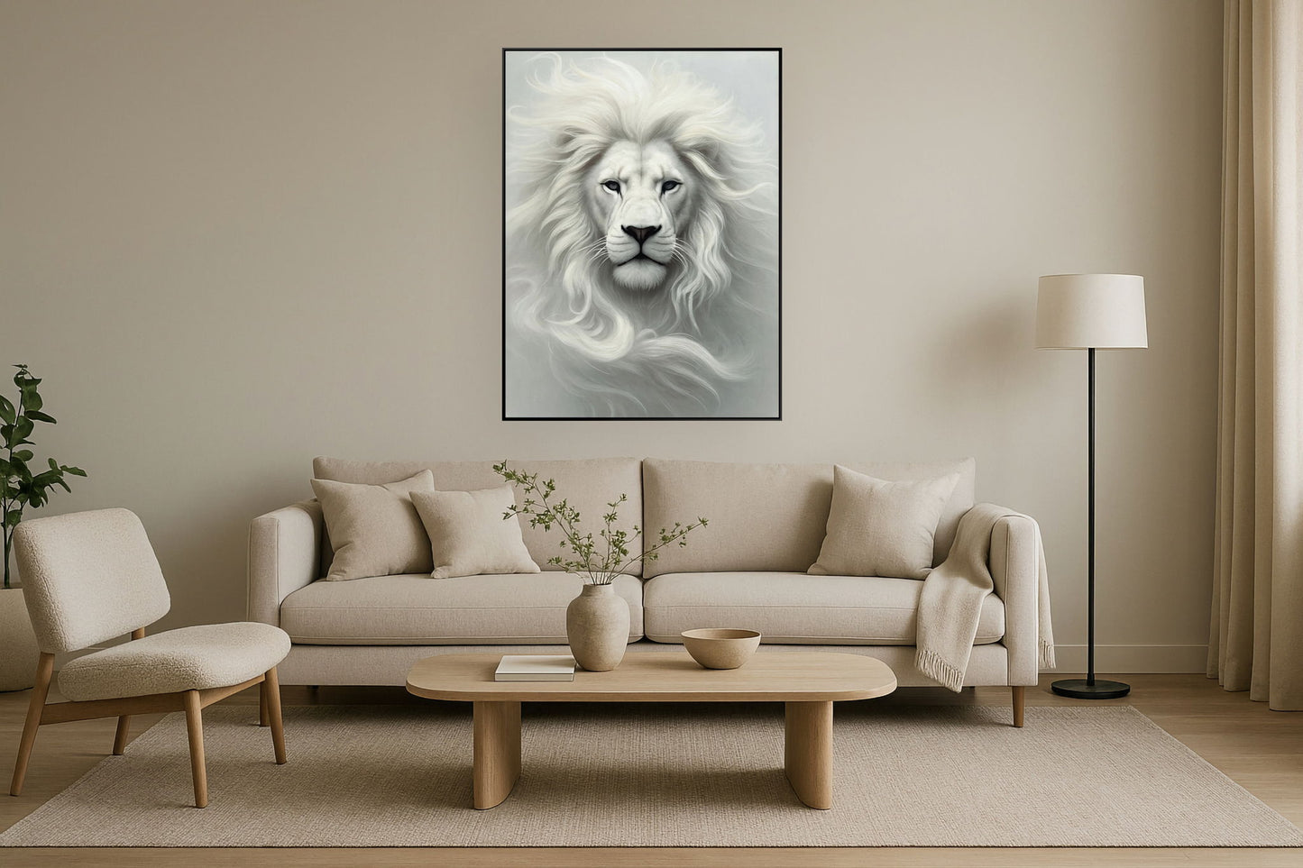 "Majesty" Hand-Embellished Canvas In Frame - Black / White / Gray