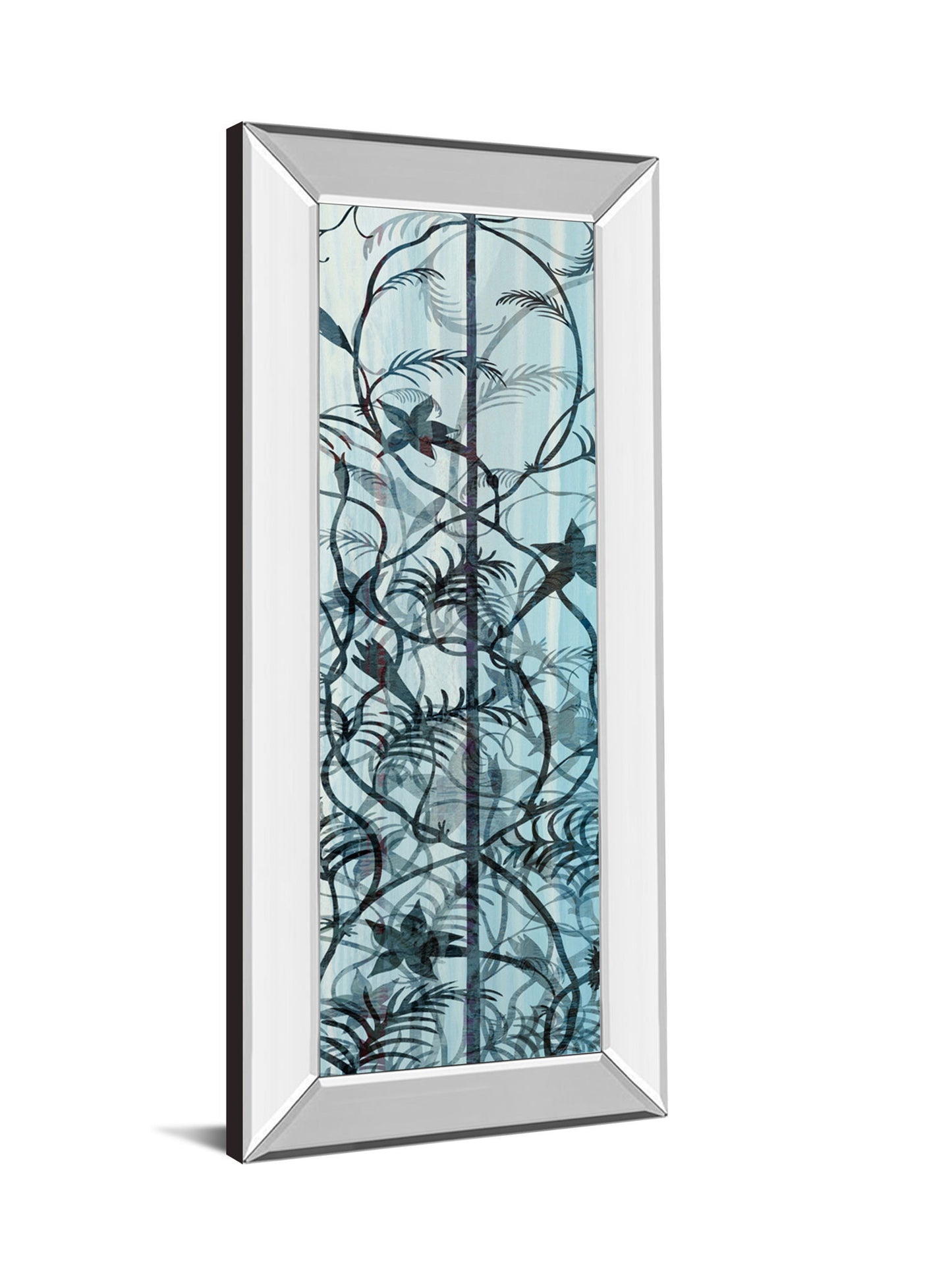 Climbers Il By James Burghardt - Mirror Framed Print Wall Art - Light Blue