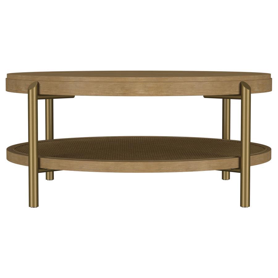 Arini - Round Coffee Table With Storage Shelf