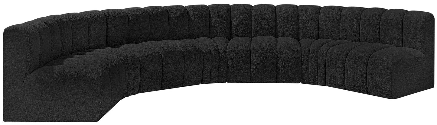 Arc - Boucle Fabric 7 Piece U-Shaped Modular Sofa