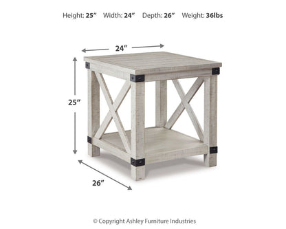 Carynhurst - Whitewash - Mesa auxiliar rectangular