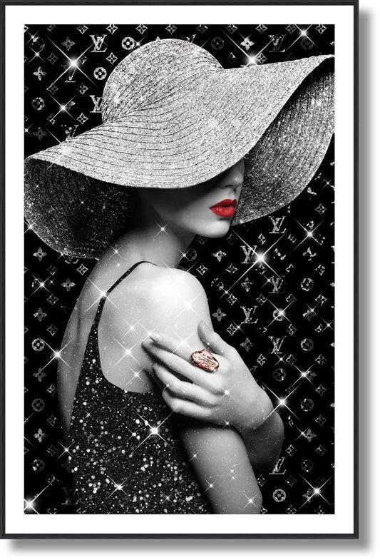 Silver Allure Portrait - 47" x 32" Framed Wall Art