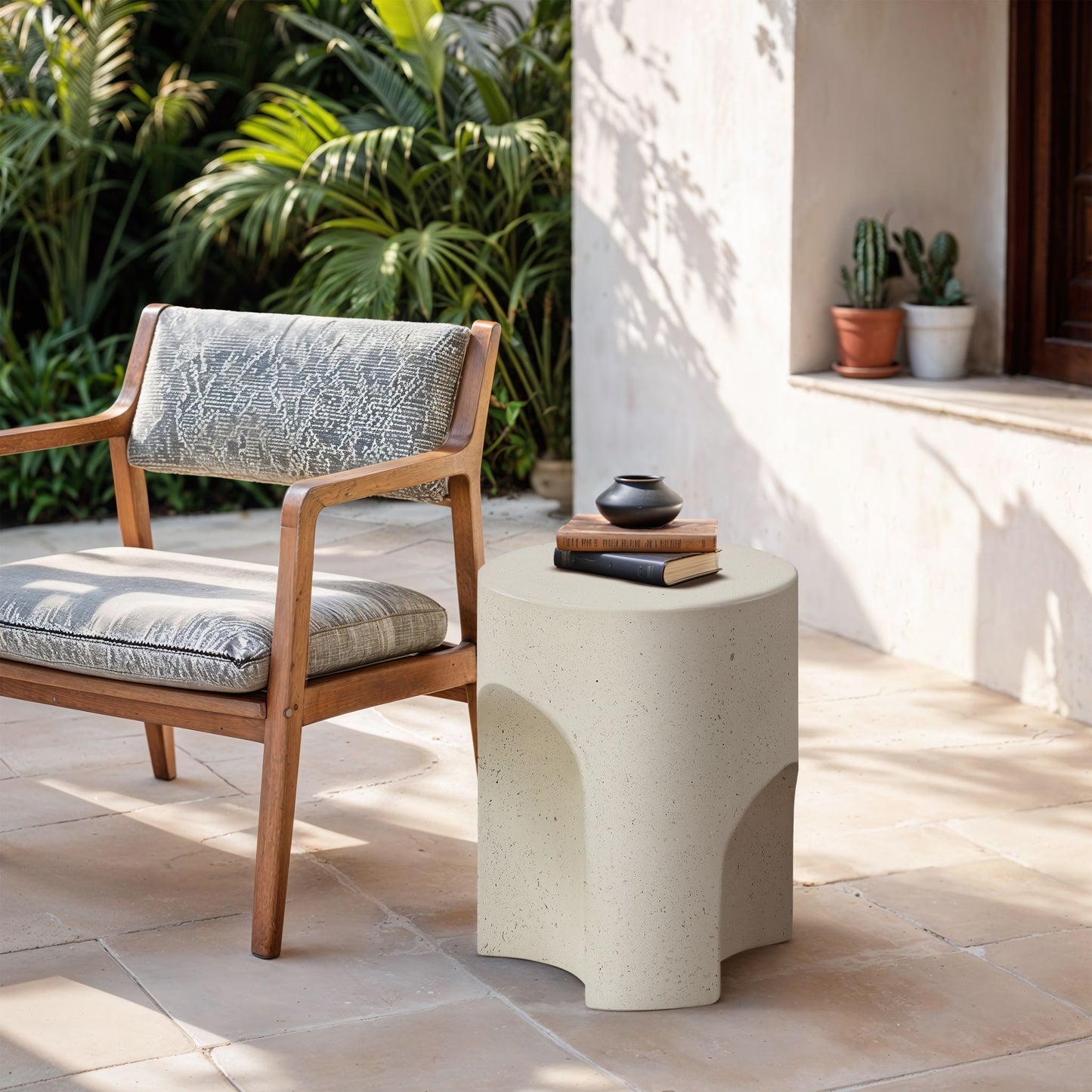 Olira - Concrete And Fiberglass Indoor / Outdoor End Table
