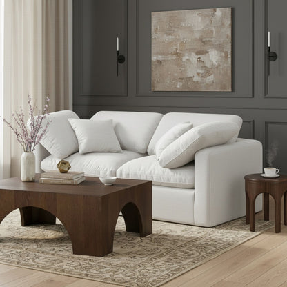 Indulge - Linen 2 Piece Modular Sofa - White