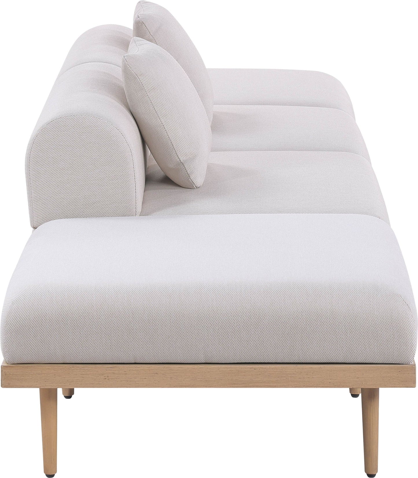 Laguna - 4 Piece 142" Outdoor Patio Armless Modular Sofa With 2 Backless Seats