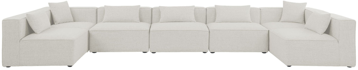 Cube - Linen 7 Piece Modular U-Shaped Sectional
