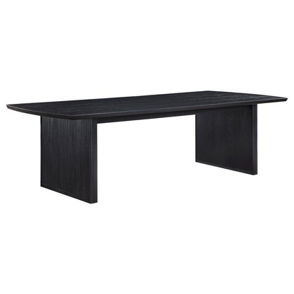 Brookmead - Mesa de comedor rectangular con hoja extensible extraíble de 18" - Negro