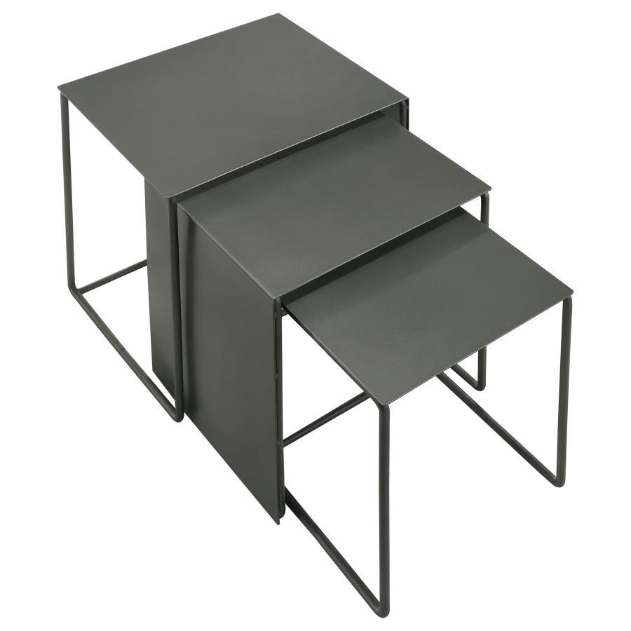 Imez - Mesa nido rectangular de metal de 3 piezas - Gris