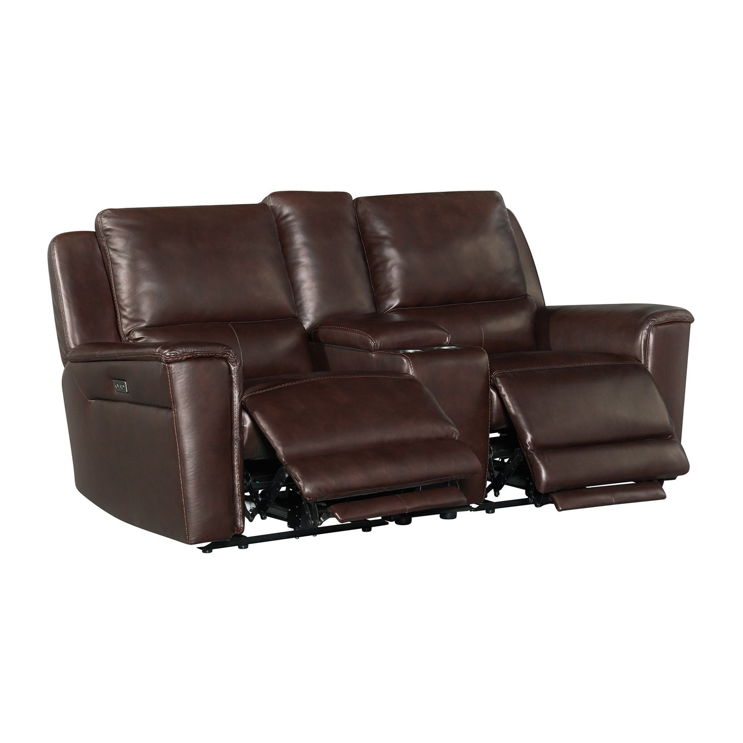 Pantera - Power Motion Loveseat With Console - Palais Dark Brown