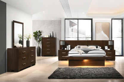 Jessica - Wood LED Panel Bed