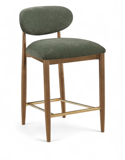 Riccio - Fabric Stool - Walnut Frame
