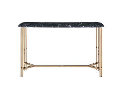 Daxton - Faux Marble Top Sofa Table - Black