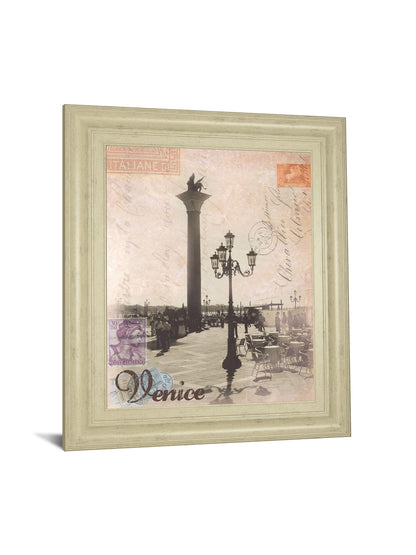 Venice Travelogue By Ben James - Framed Print Wall Art - Beige