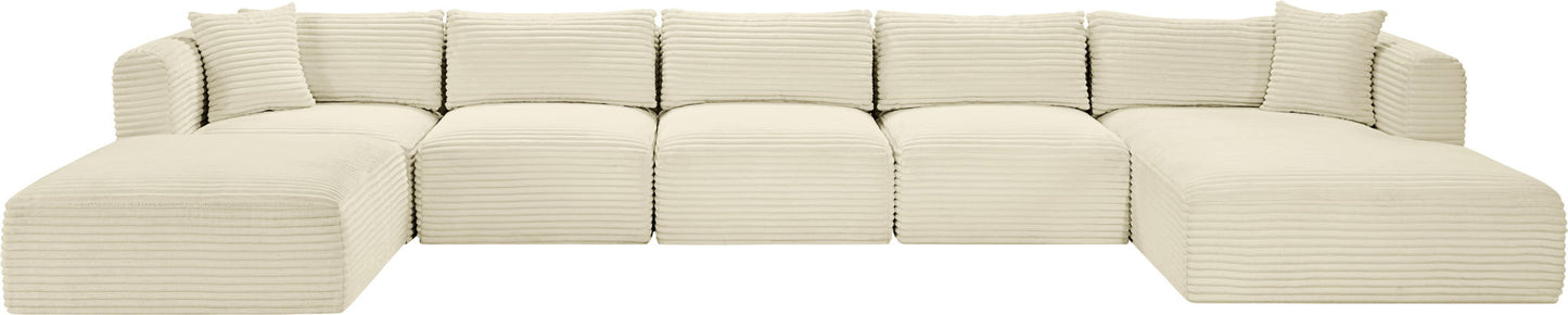 Shaggy - 6 Piece Modular Sectional With Chaise And Ottoman