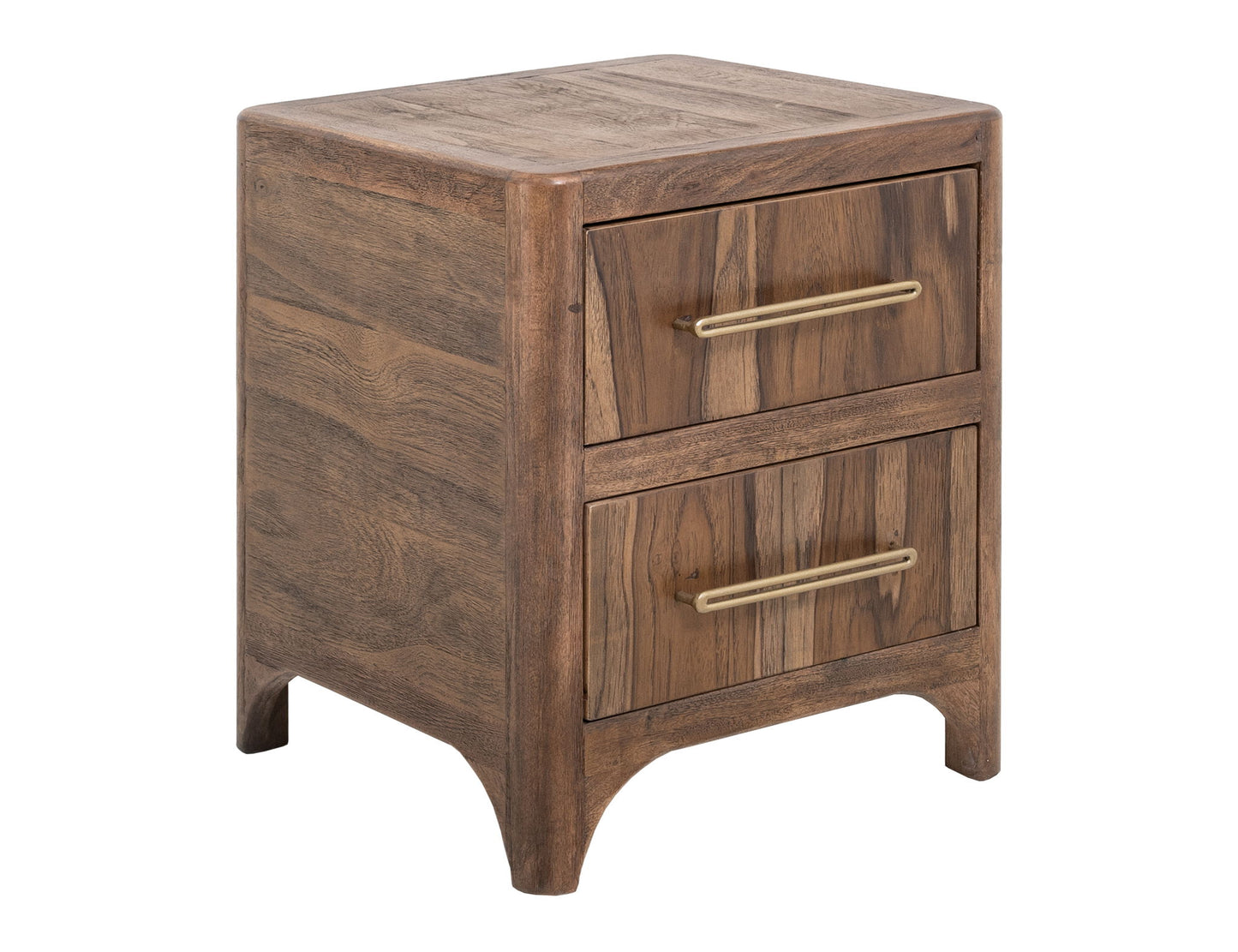 Praga - 2-Drawer Nightstand - Almond / Barrel Brown