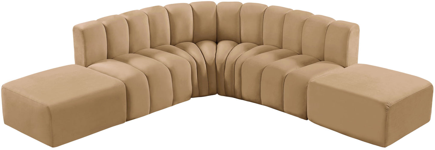 Arc - Velvet 6 Piece Corner Modular Sofa