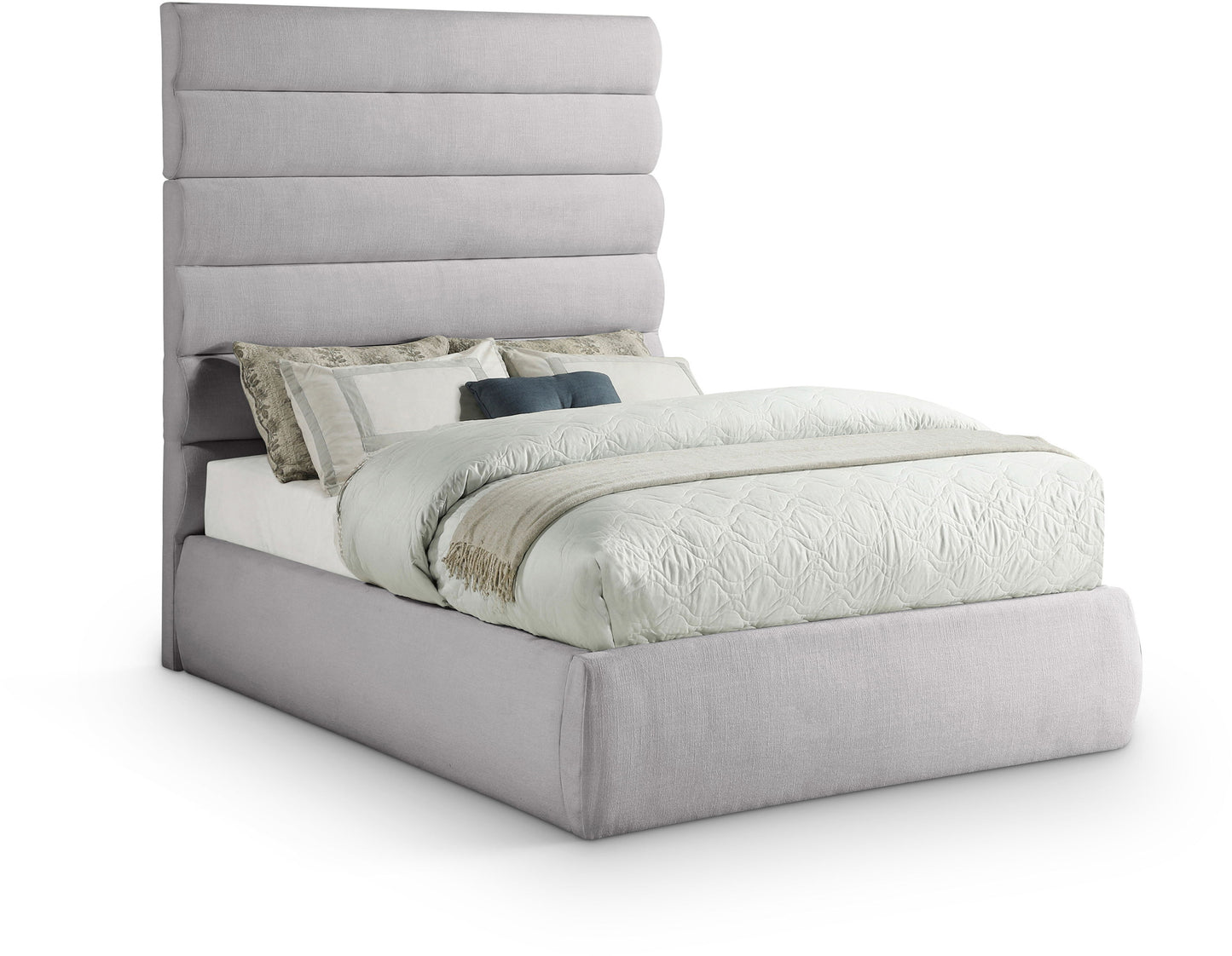 Adam - Linen Fabric Bed With 70.5" Headboard